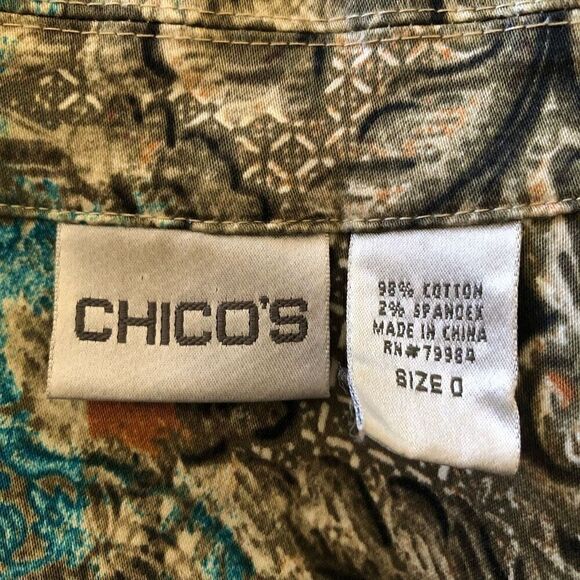 Chico’s Floral Print Cotton Jacket Size 4 - Picture 9 of 15